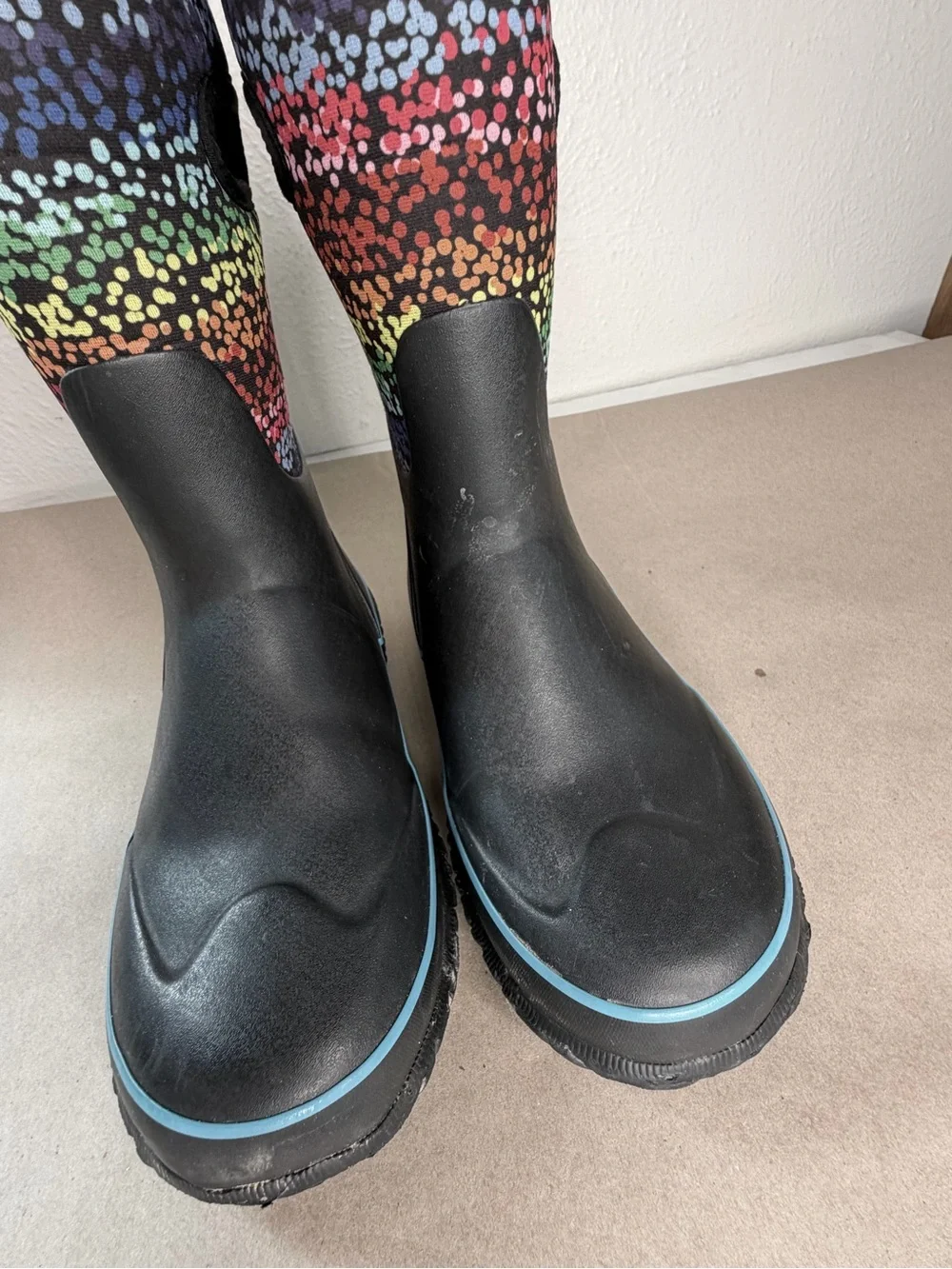 BOGS Grasp Rainbow black tall rubber boot